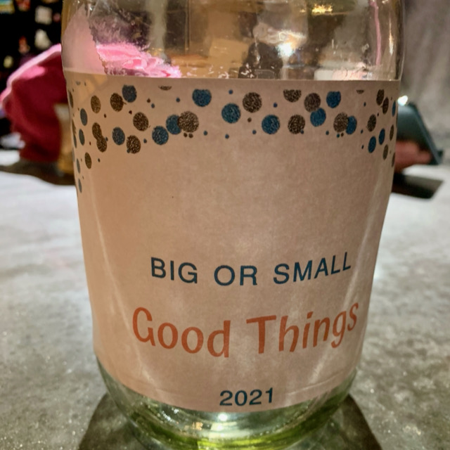 jar with "good things" label